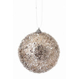 4.5" Sequin Iced Ball Ornament Set Of 12