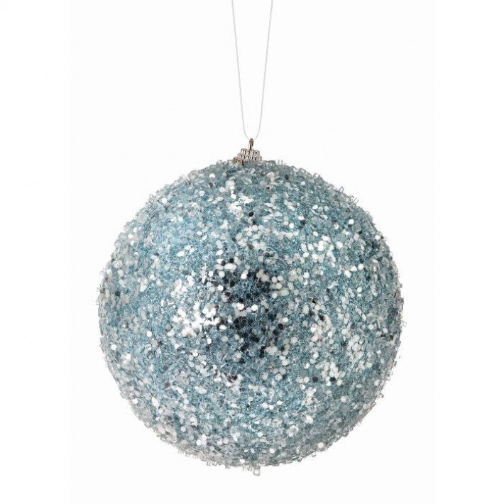 Juego de 6 bolas heladas con lentejuelas de 6"