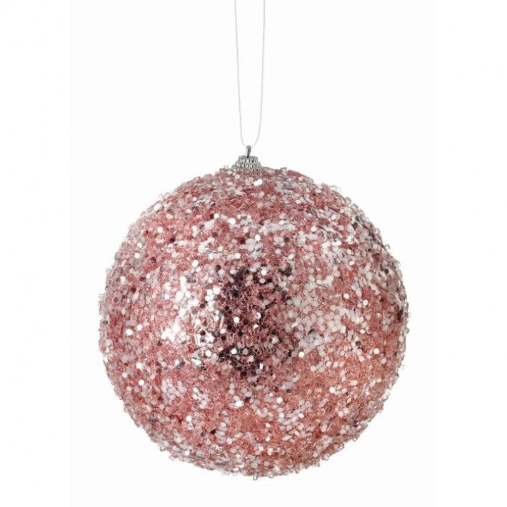 Juego de 6 bolas heladas con lentejuelas de 6"