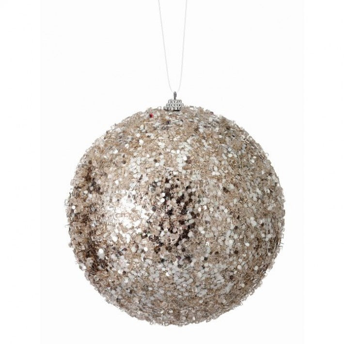 6" Sequin Iced Ball Ornament Set Of 6