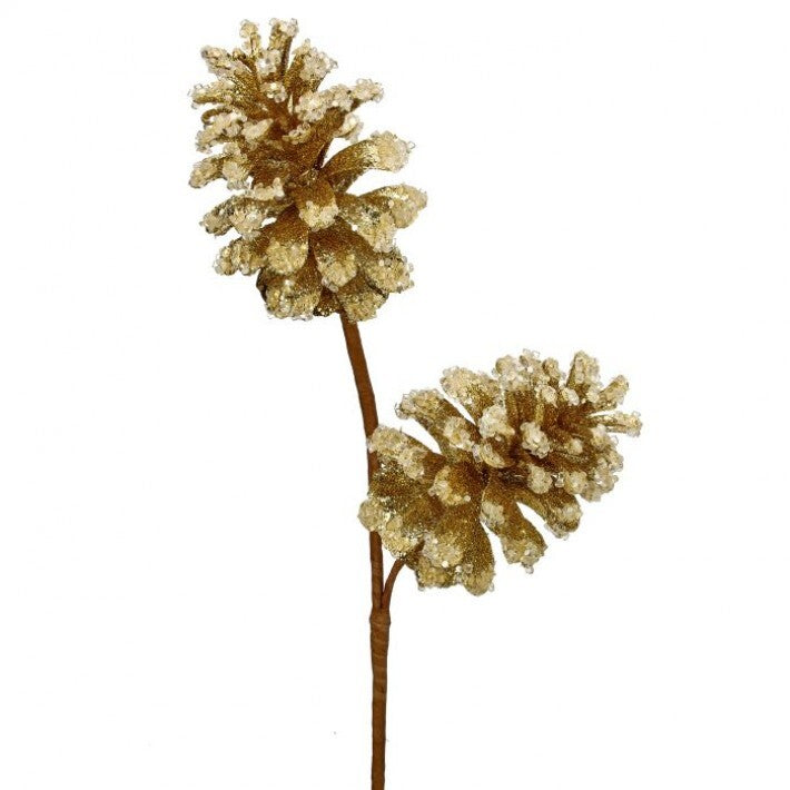 24" Diamond Glitter Pinecone Spray Set Of 6