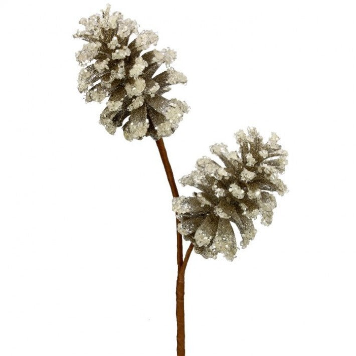 24" Diamond Glitter Pinecone Spray Set Of 6