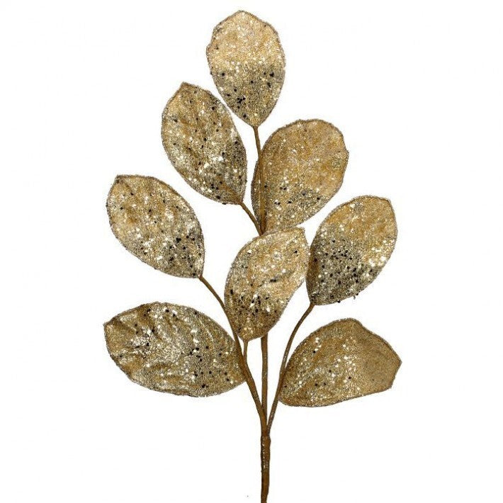 Juego de 6 esprays de hojas de magnolia con microcuentas de 28"