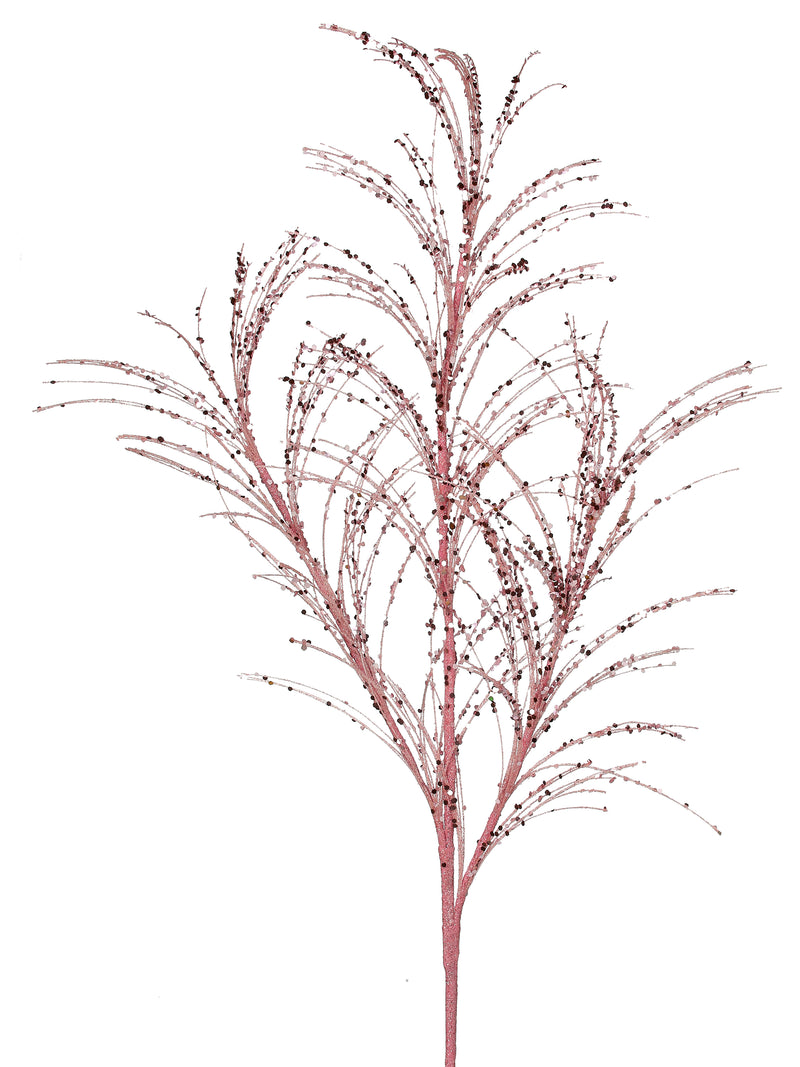 34" Glitter Pampas Grass Spray Set Of 12
