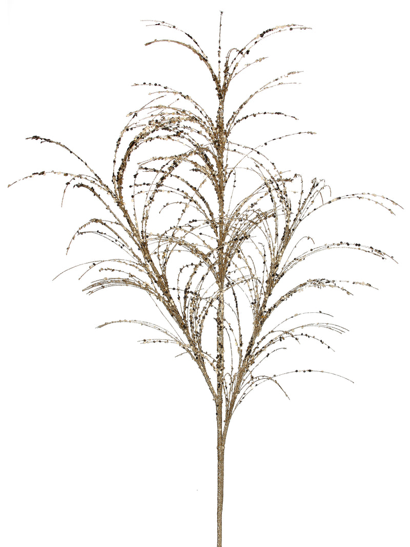 34" Glitter Pampas Grass Spray Set Of 12