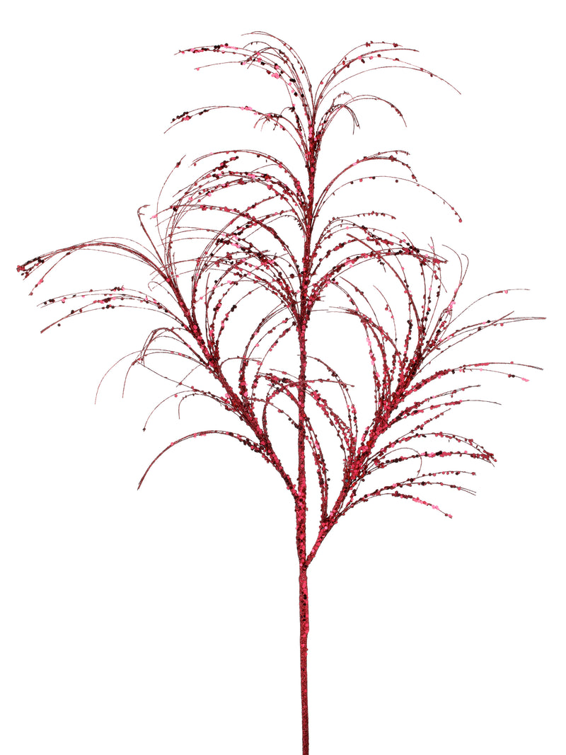 34" Glitter Pampas Grass Spray Set Of 12