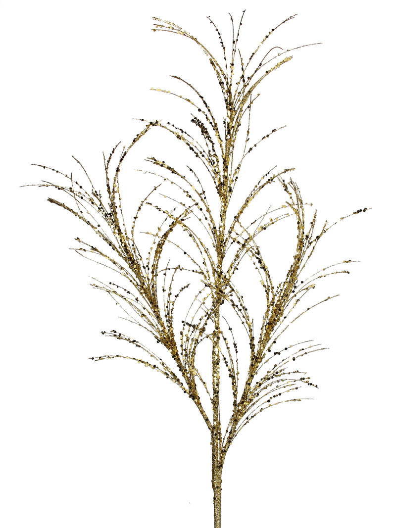 34" Glitter Pampas Grass Spray Set Of 12