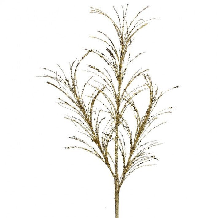 34" Glitter Pampas Grass Spray Set Of 12