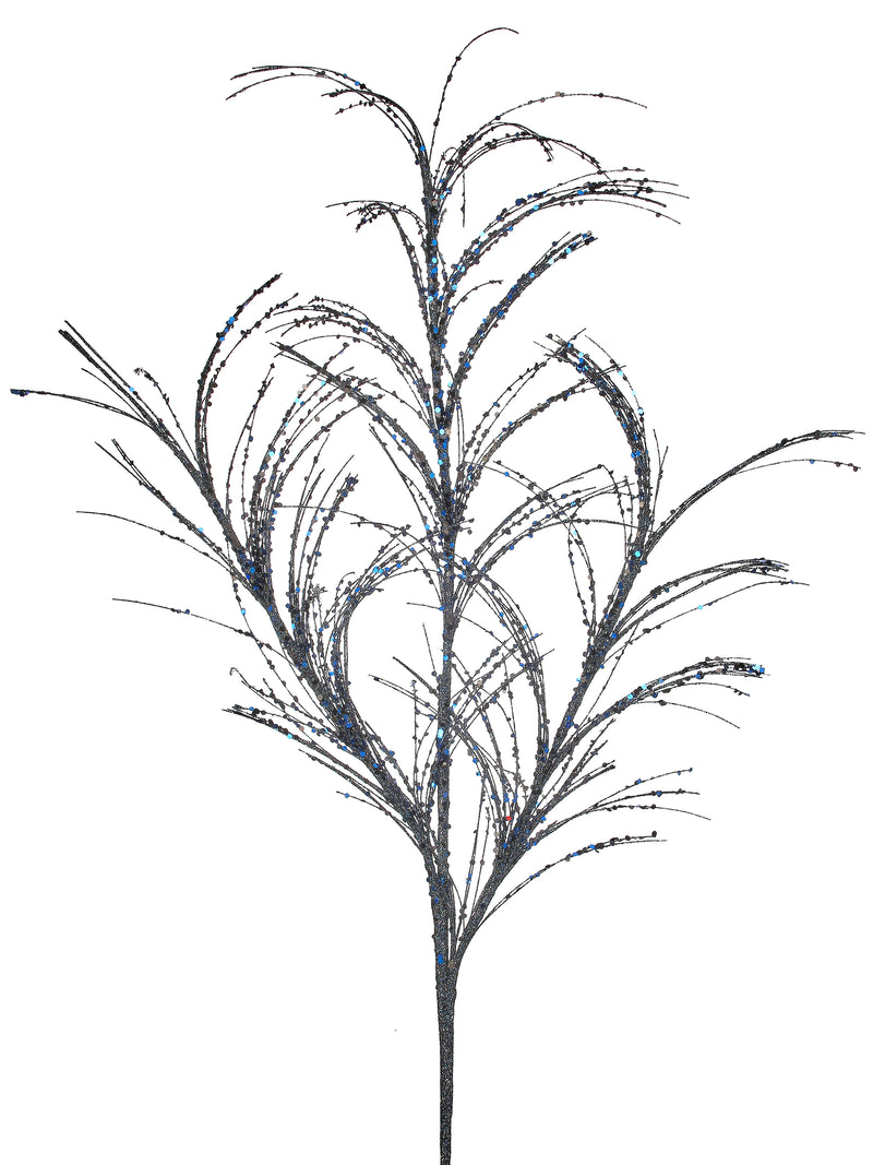 34" Glitter Pampas Grass Spray Set Of 12
