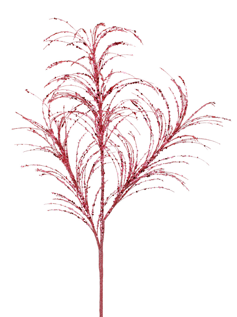 34" Glitter Pampas Grass Spray Set Of 12