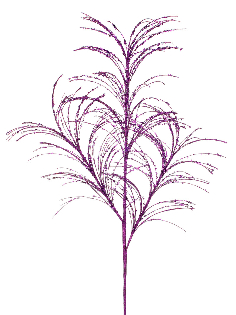 34" Glitter Pampas Grass Spray Set Of 12