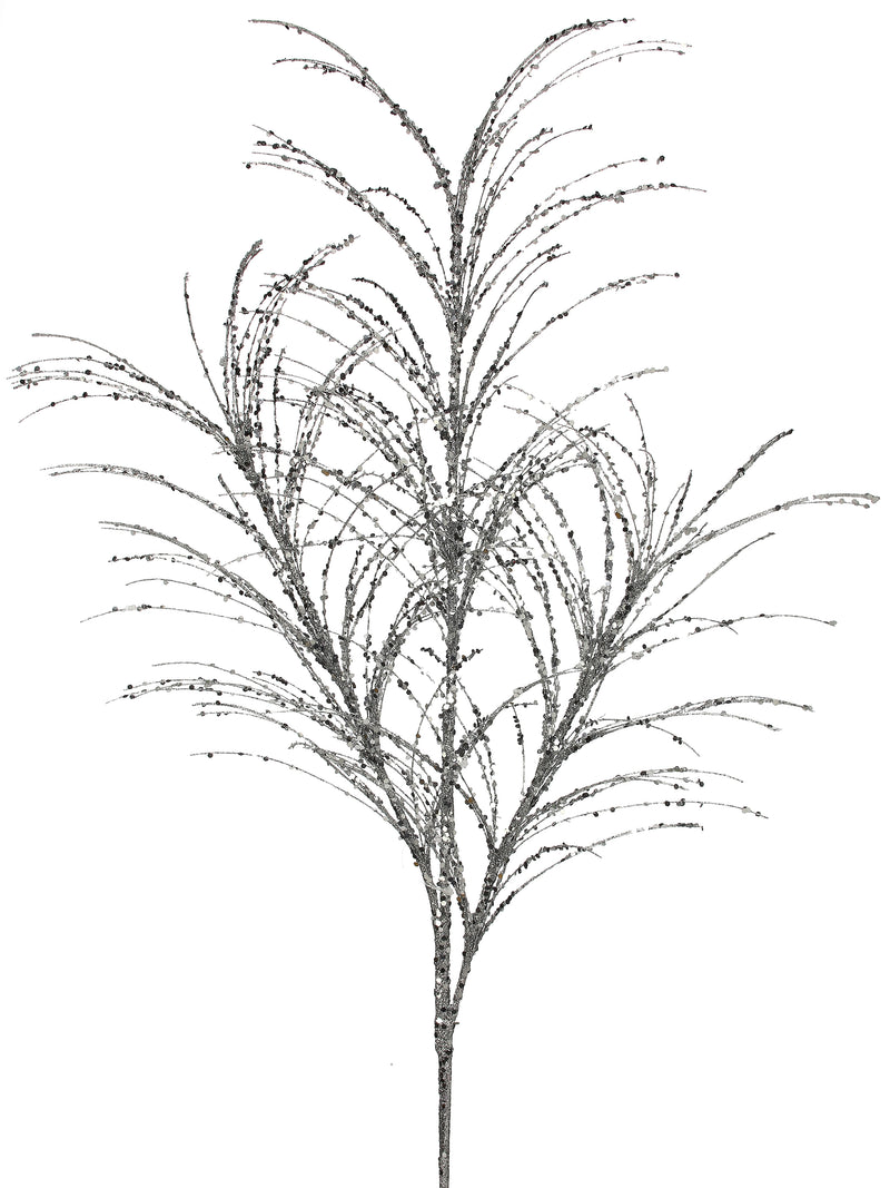 34" Glitter Pampas Grass Spray Set Of 12