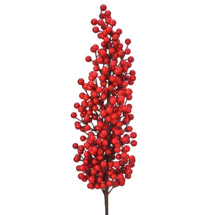 38" Red Berry Cluster Spike Set Of 4