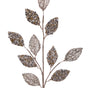 30" Platinum Glitter Sequin Leaf Spray Set Of 6