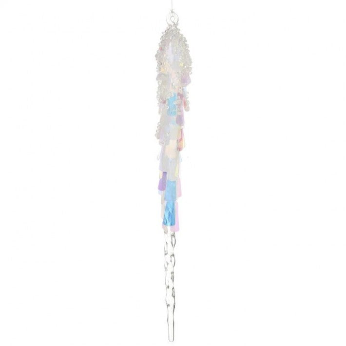 11" Iridescent Icicle Ornament Set Of 6