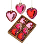 3" Sequined Glitter Heart Glass Ornament Assorted Box Of 6