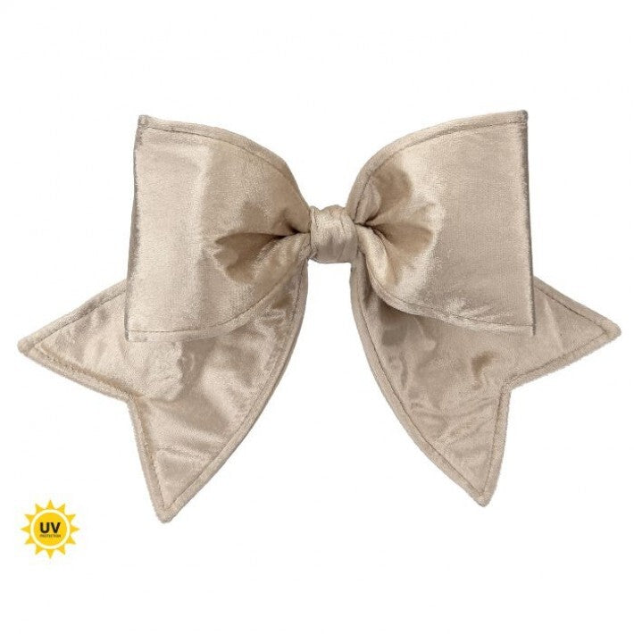 16" Champagne Velvet Padded Bow Outdoor UV-Resistant