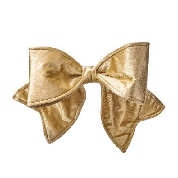 16" Gold Velvet Padded Bow Outdoor UV-Resistant