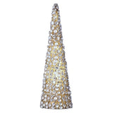 Árbol LED de Cono Plateado de Diamante de 16" a Pilas
