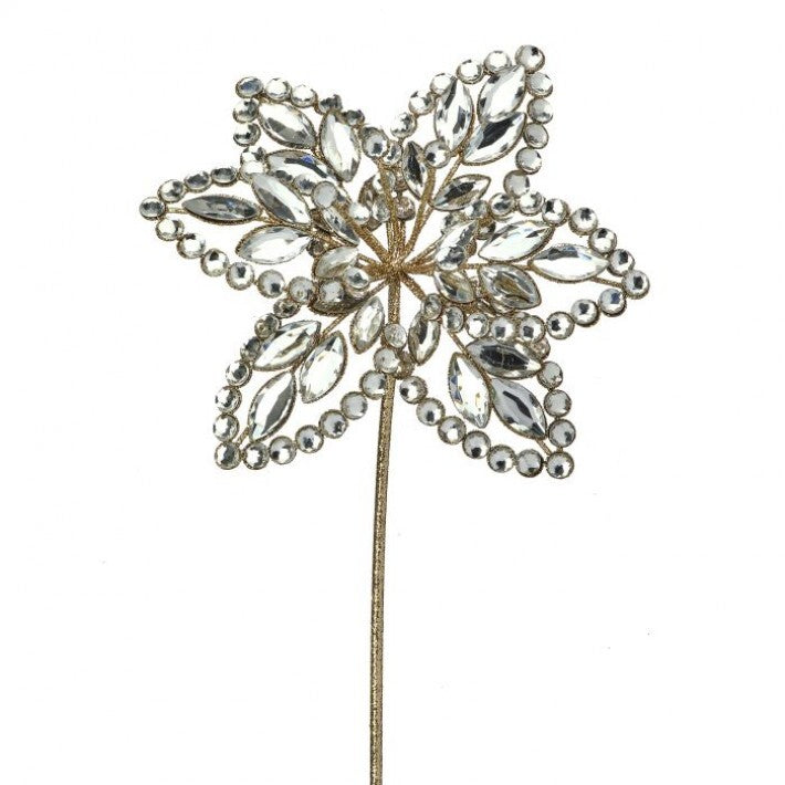 18" Jewel Flower Stem Set Of 2