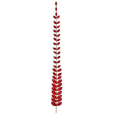 Juego de 4 adornos de tallo de hoja joya roja de 91 cm