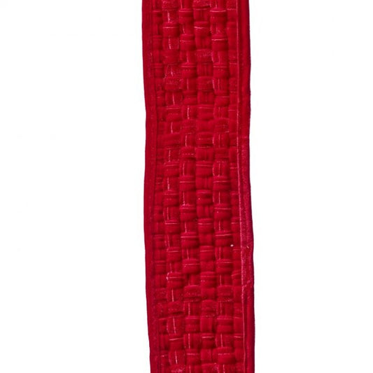 Cinta trenzada de terciopelo rojo de 5" x 3 yd