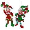 9" Red & Green Pixie Elves Ornament Assorted Set Of 2