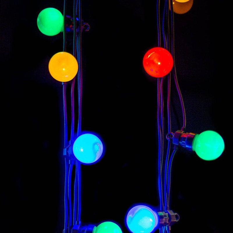 31 FT 20 LED Starter Set Multi Party Lights With Black Wire