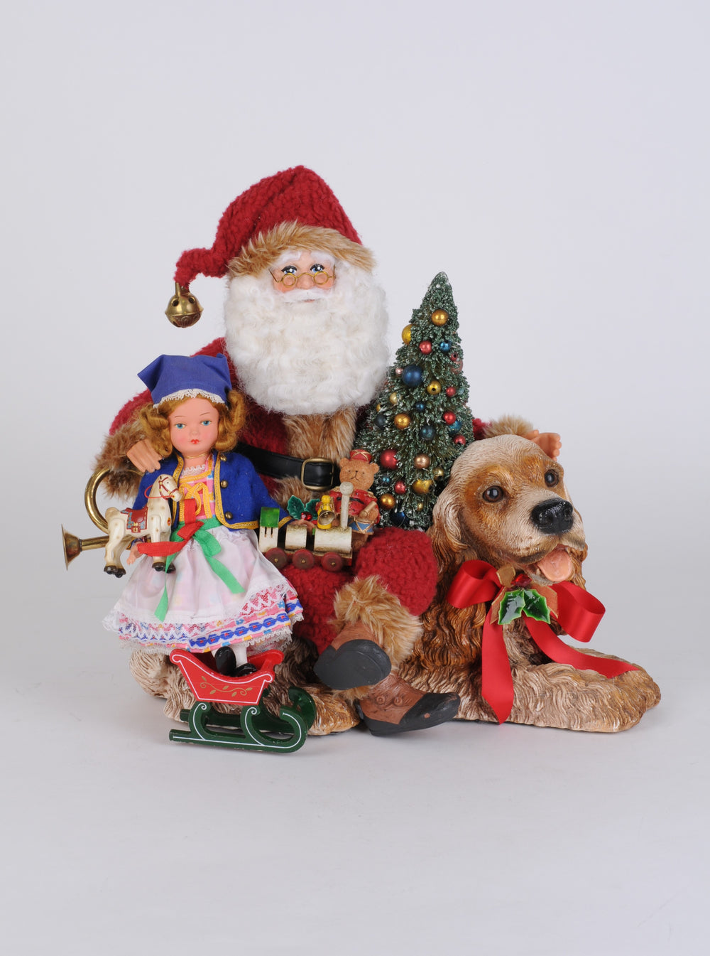Karen Didion's One of A Kind 14" Lighted "Man's Best Friend" Santa