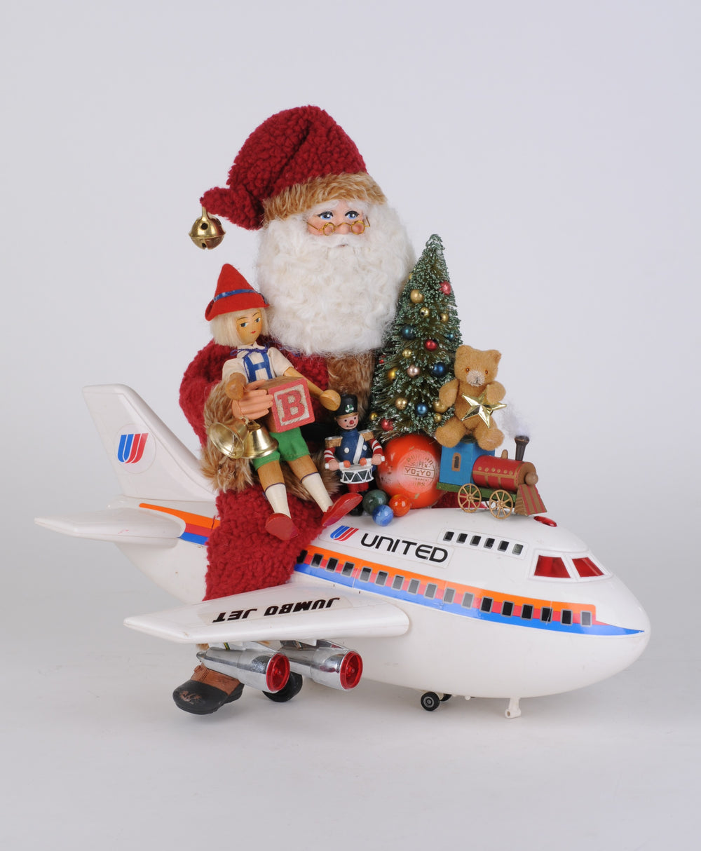 Karen Didion's One Of A Kind  18" Lighted Airplane Santa