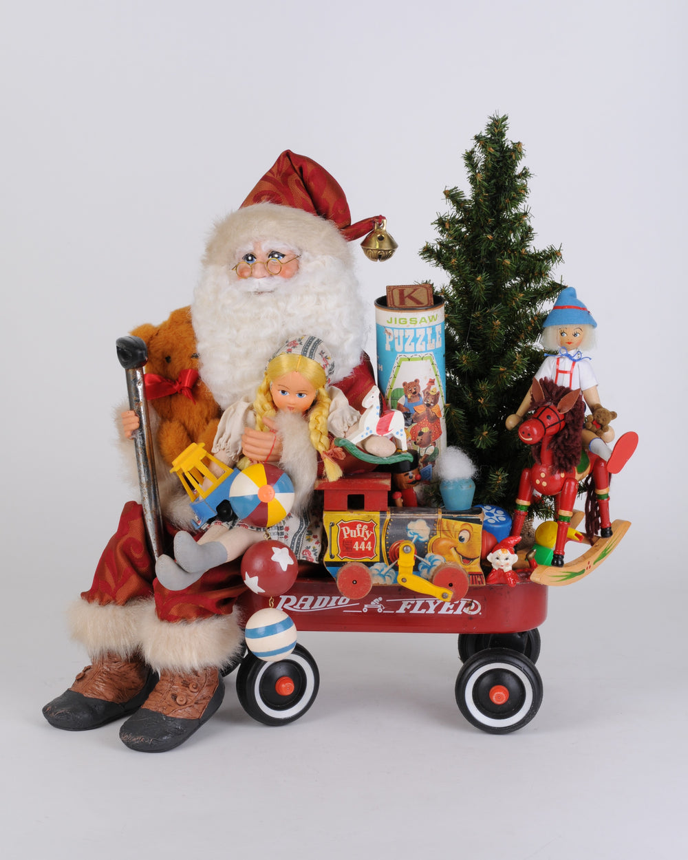 Karen Didion's One Of A Kind 19" Lighted Radio Flyer Wagon Santa