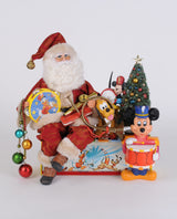 Santa con xilófono de Disney iluminado de 15 pulgadas, pieza única de Karen Didion