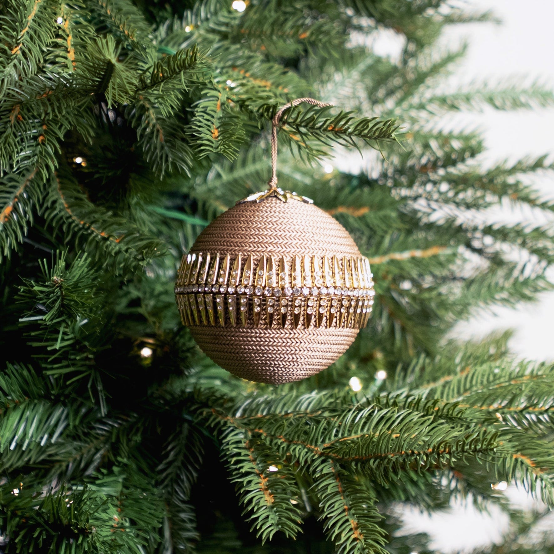 Brown Gold Opulence Ornament & Ribbon Bundle