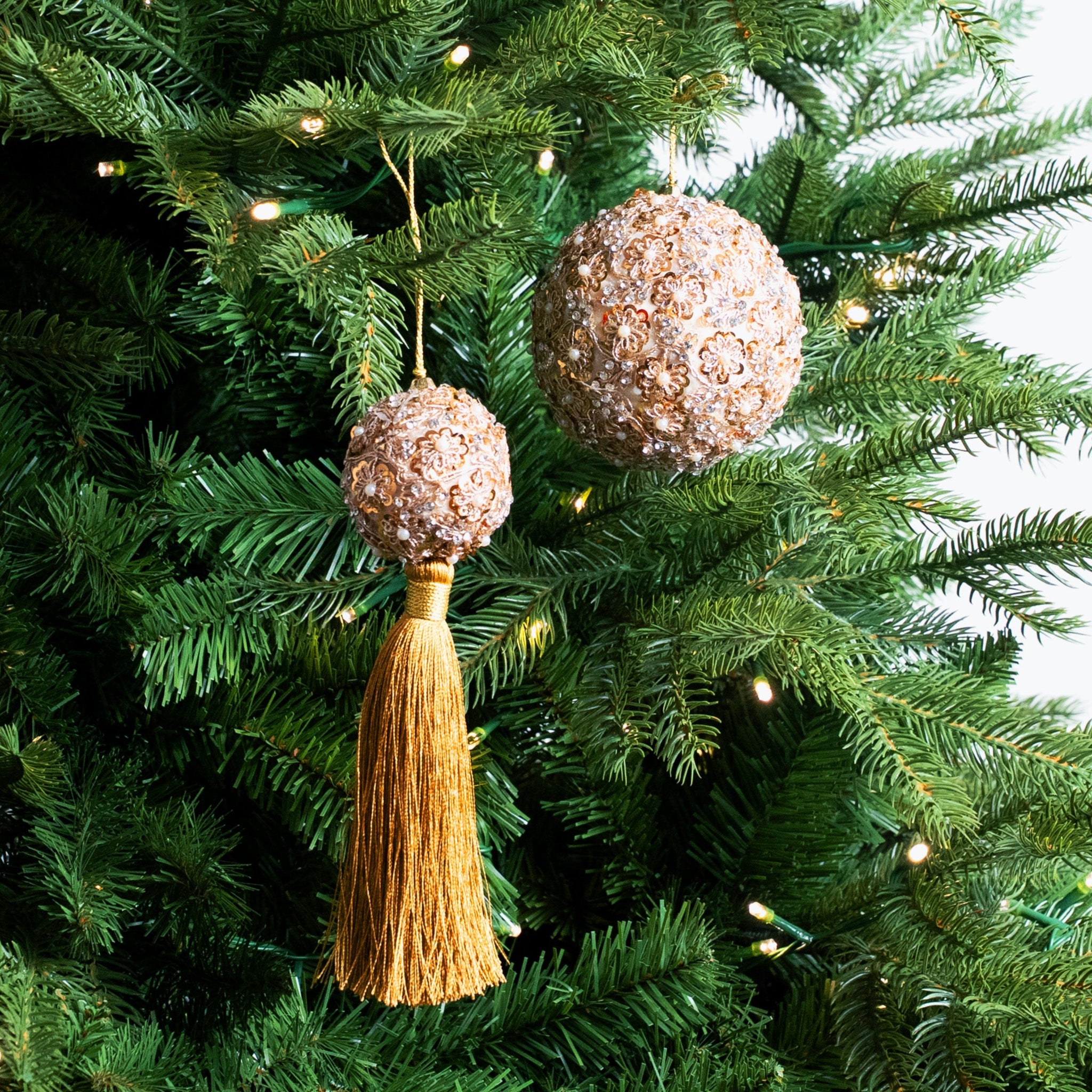 Gold Opulence Ornament & Ribbon Bundle