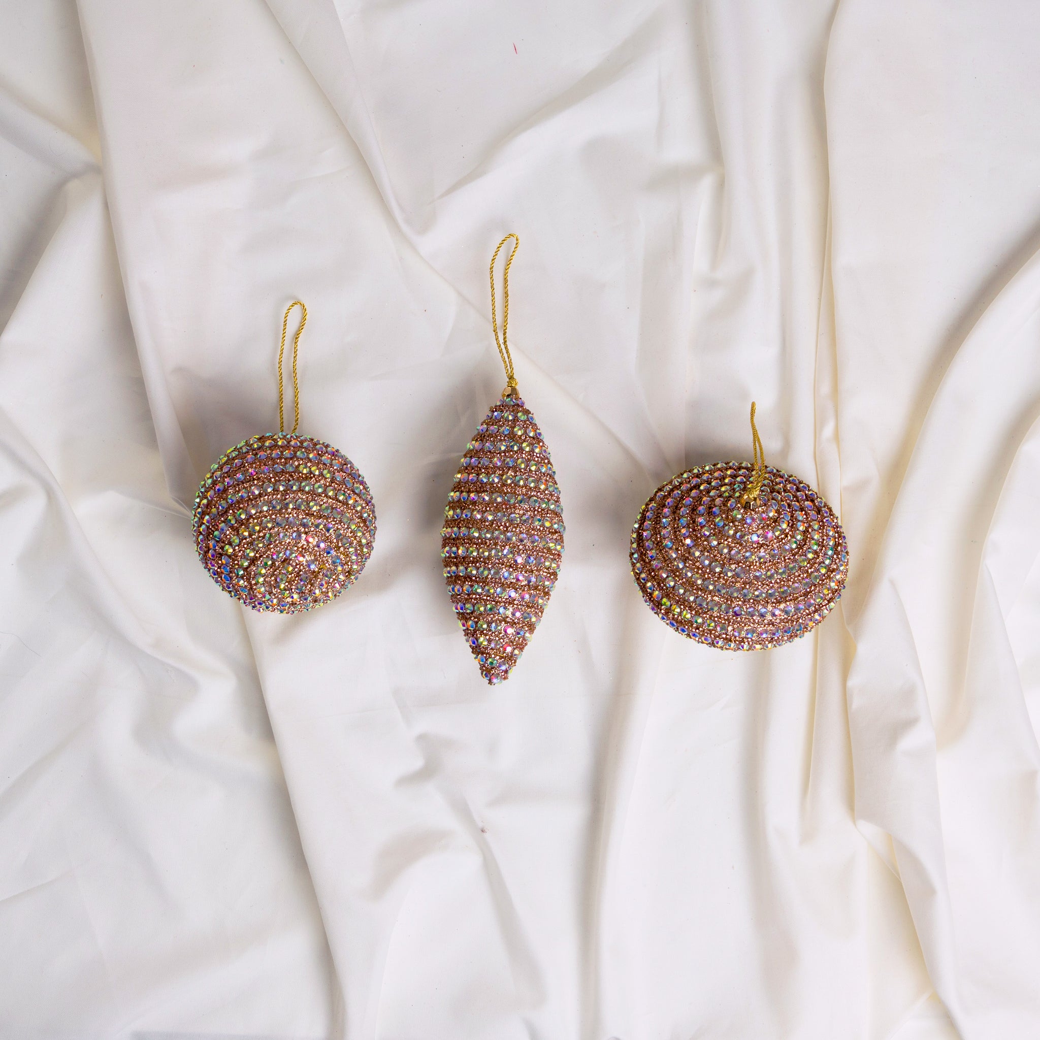 Gold & Pink Shimmering Opulence Ornament & Ribbon Bundle