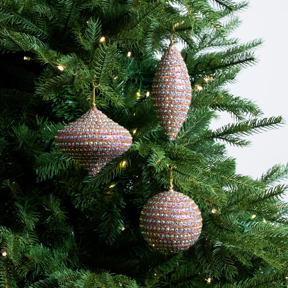 Gold & Pink Shimmering Opulence Ornament & Ribbon Bundle