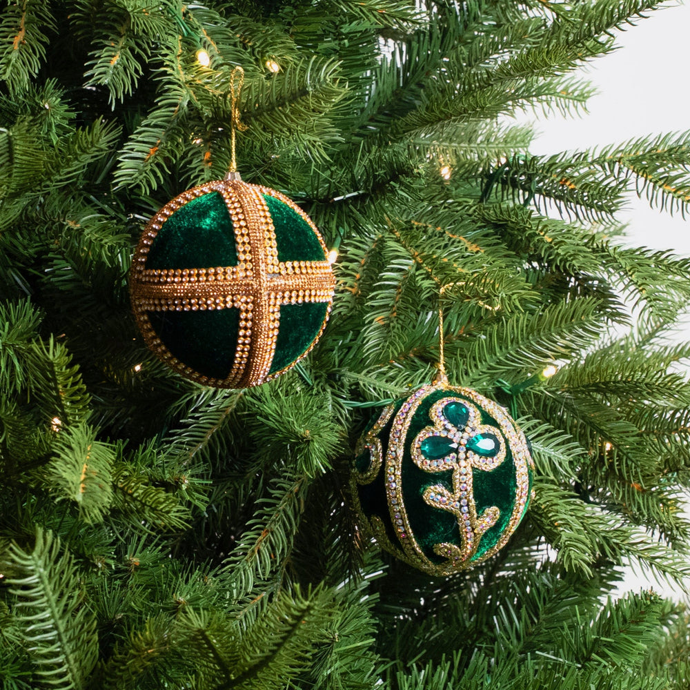 Emerald & Gold Opulence Ornament & Ribbon Bundle