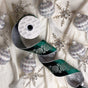 Emerald & Silver Opulence Ornament, Snowflake, & Ribbon Bundle