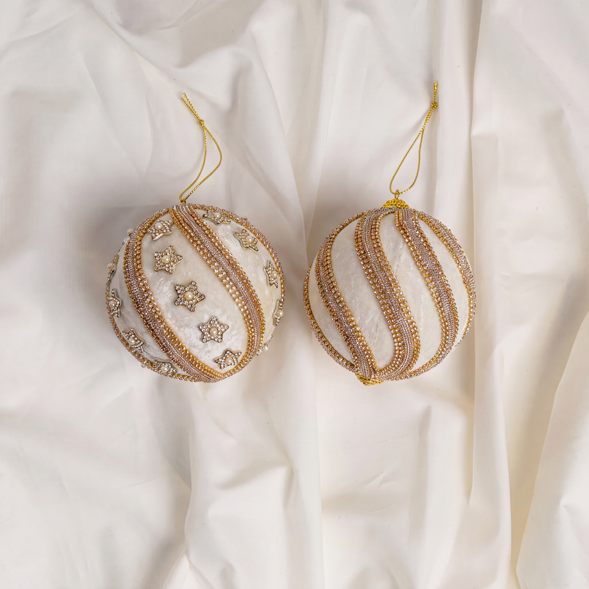 Opulence Ivory & Gold Ornament Bundle