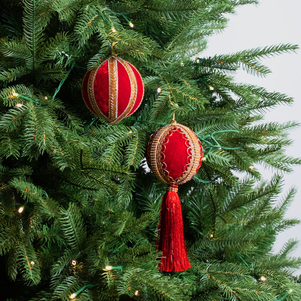 Red & Gold Opulence Ornament & Ribbon Bundle