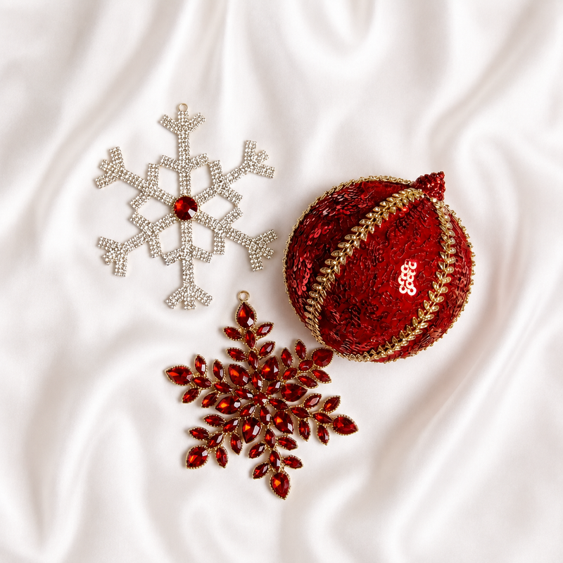 Opulence Red & Gold Ornament Bundle