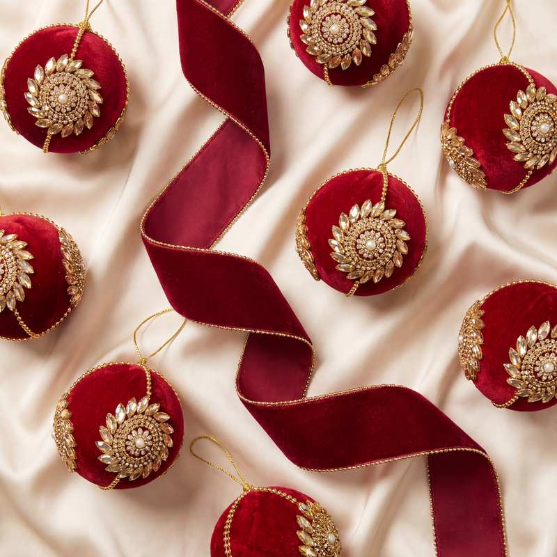 Opulence Red & Gold Ornament Bundle
