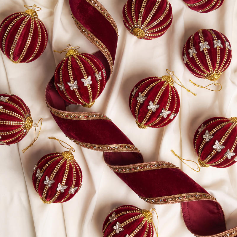 Opulence Red & Gold Ornament Bundle