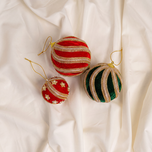Opulence Red & Green Ornament Bundle