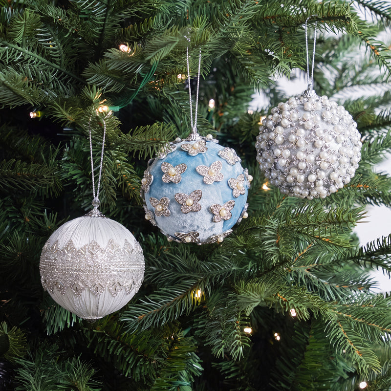Opulence Silver & Blue Ornament Bundle