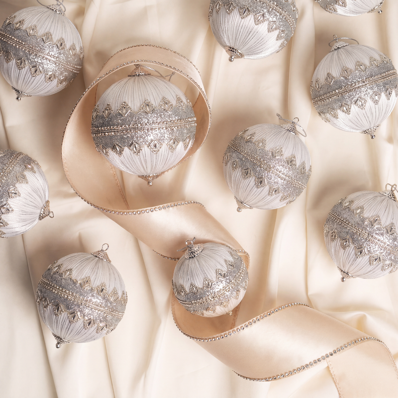 Opulence Silver & Blue Ornament Bundle
