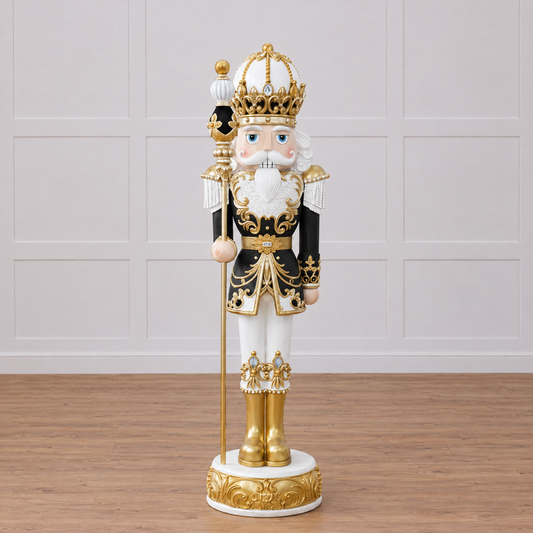 6 FT Black, White & Gold Nutcracker