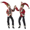 24" Posable Elves With Reindeer Antlers Assorted Set Of 2