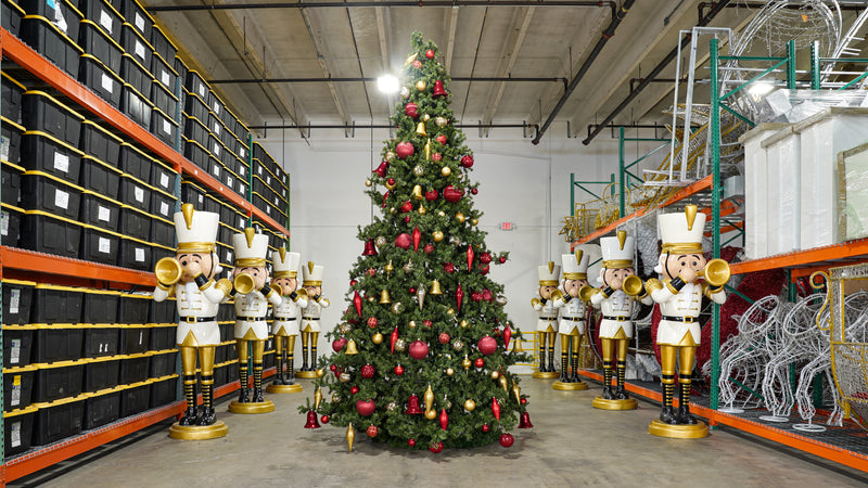 Decoración de árbol rojo y dorado no UV