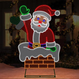 3 FT X 4.5 FT Santa In Chimney In Motion Pure White 689 LED
